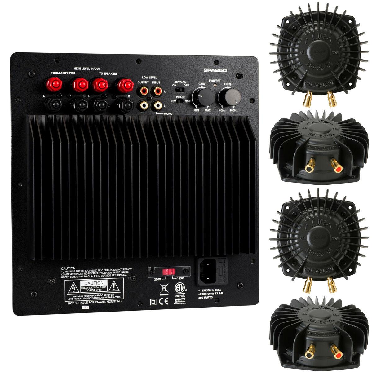 Dayton Audio SPA250 Amp With 4 Aura Pro Bass Shakers Bundle